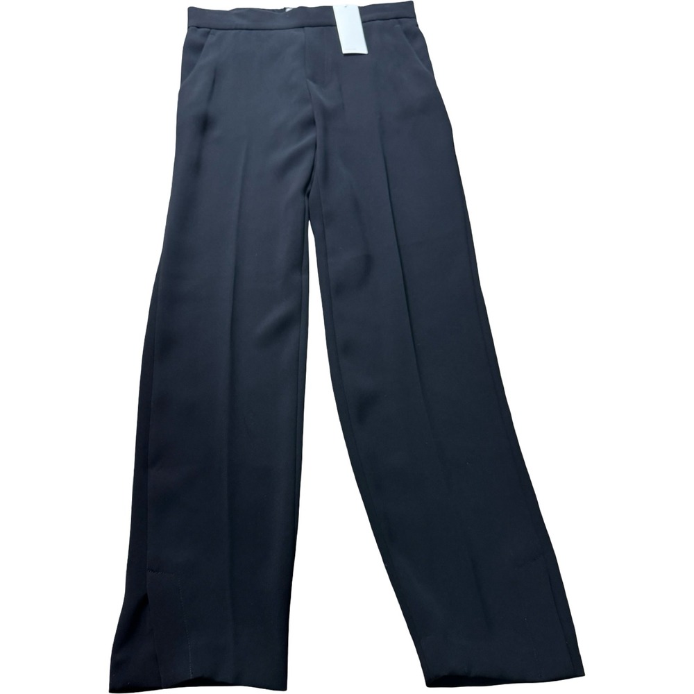Vince Wide Leg Trousers Womens XS Black Good Elastic Back Side Slit V3736-21221